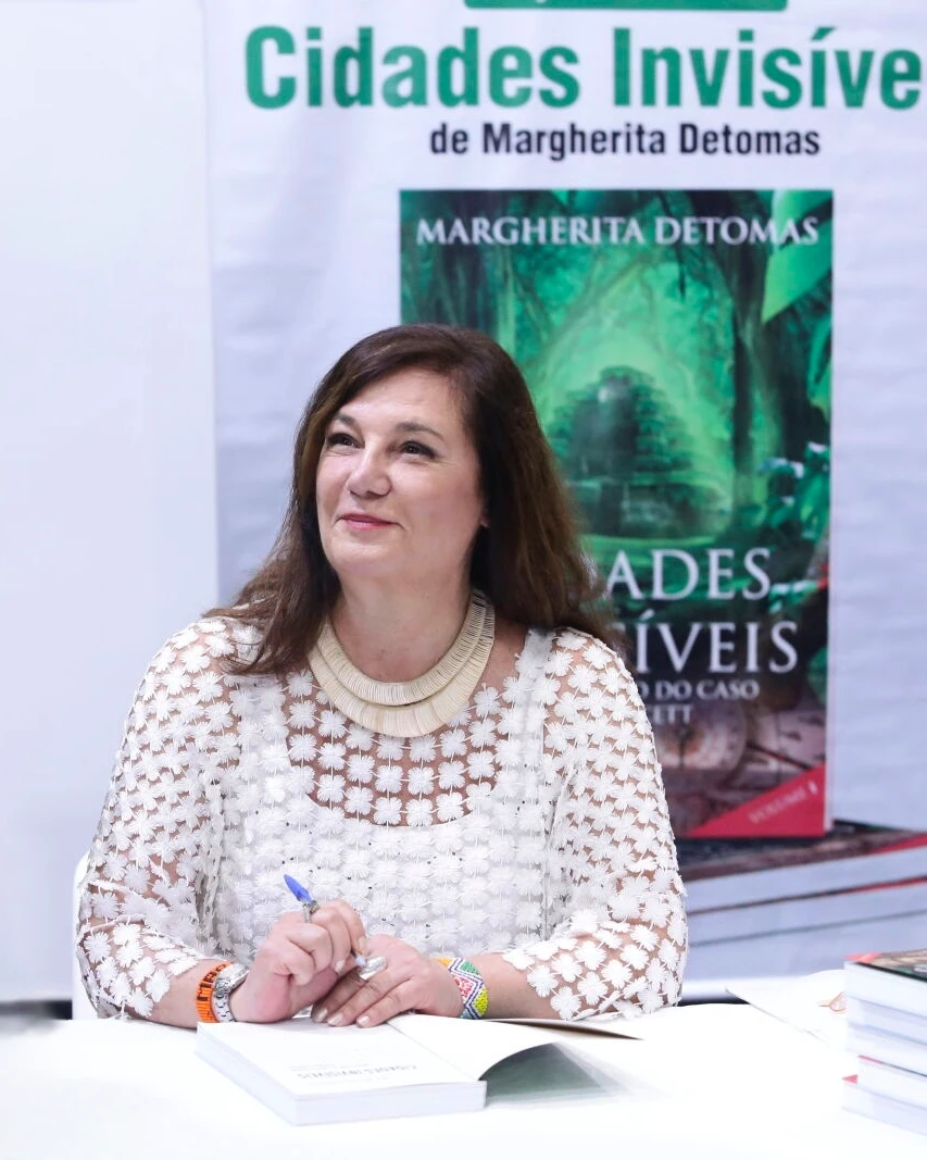07-11-2024 - Escritora italiana Margherita Detomas lança o livro “Cidades Invisíveis”, sobre Percy Fawcett, durante eventos no MT-convertida
